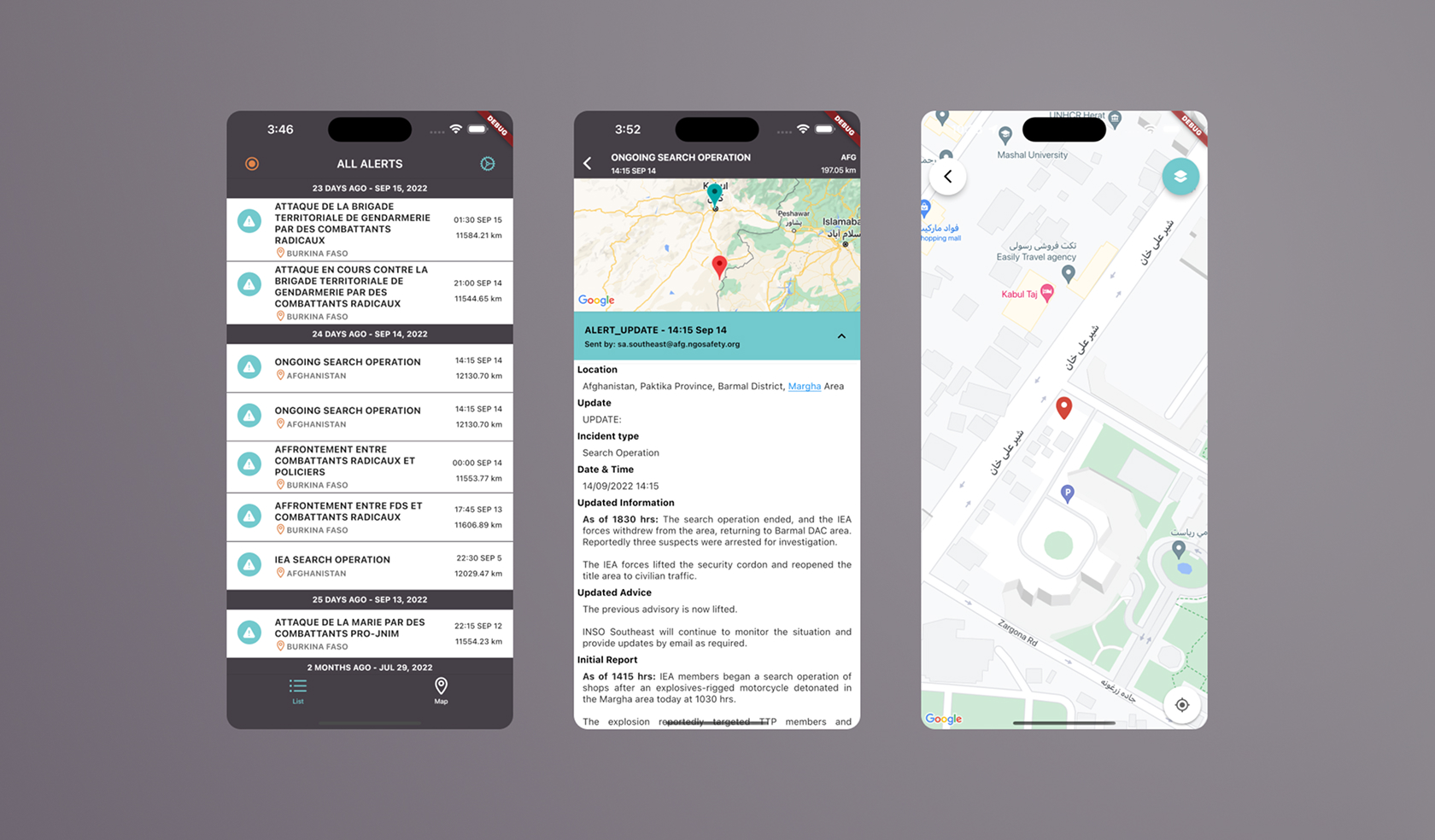 Visuals showing what the App looked like when I joined the project team.
